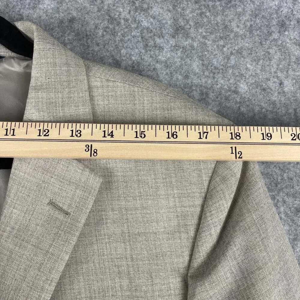 Brooks Brothers‎ Regent Fit Blazer Sport Coat Mens 42R Beige Wool Ramie 2 Button